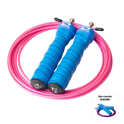 cuerda para saltar rosado y azul